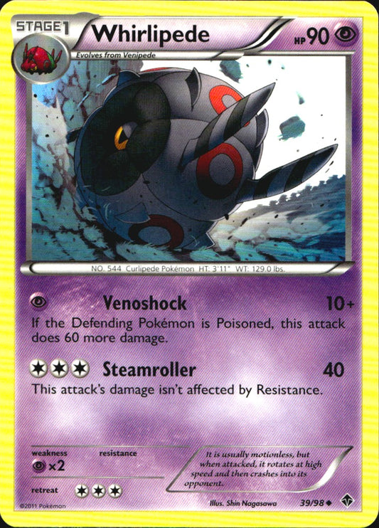 Whirlipede 39/98 Uncommon Emerging Powers Pokemon Near Mint
