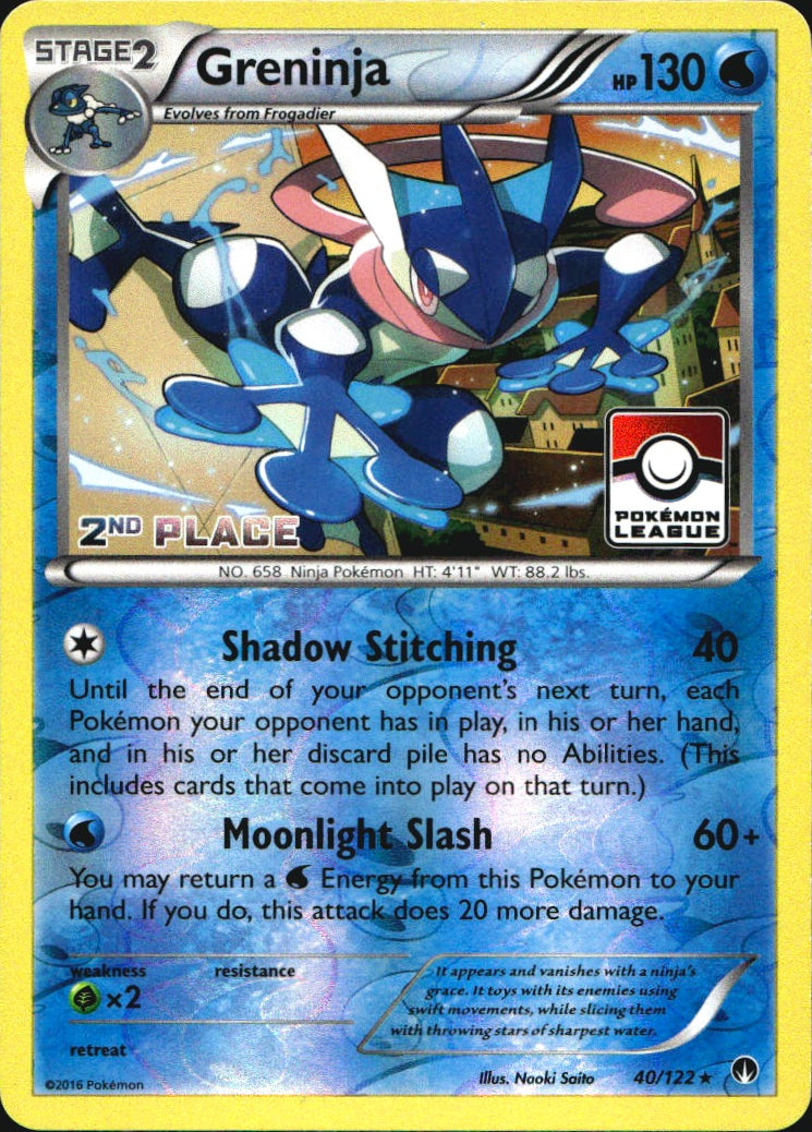 Greninja 40/122 2nd Place Stamp Rare BREAKpoint Pokemon Near Mint