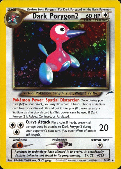 Dark Porygon2 8/105 Holo Rare Neo Destiny Pokemon Near Mint