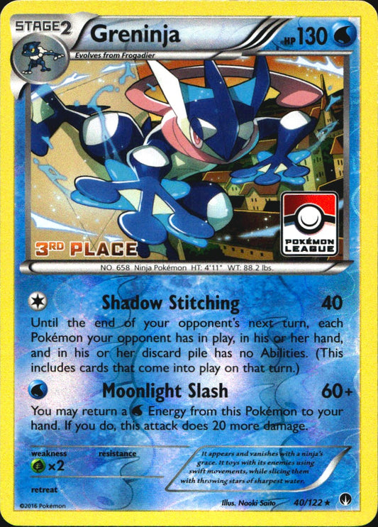 Greninja 40/122 3rd Place Stamp Rare BREAKpoint Pokemon Near Mint