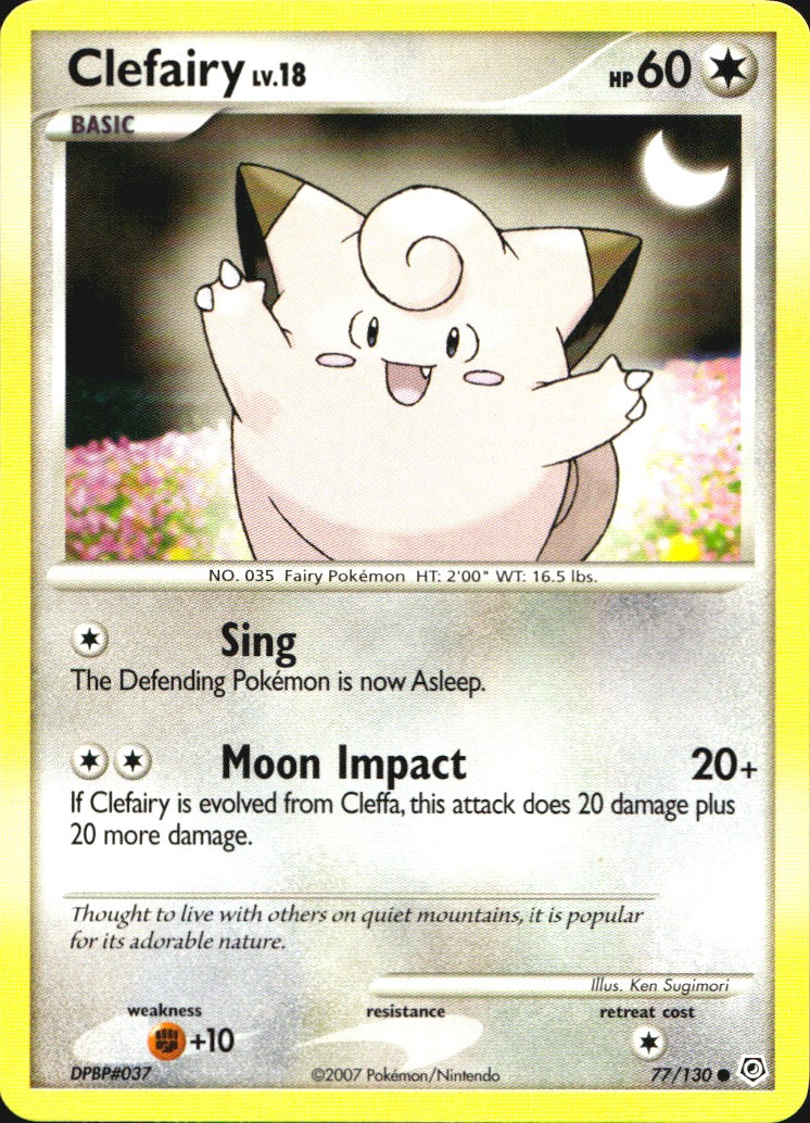 Clefairy 77/130 Common Diamond & Pearl Pokemon Near Mint