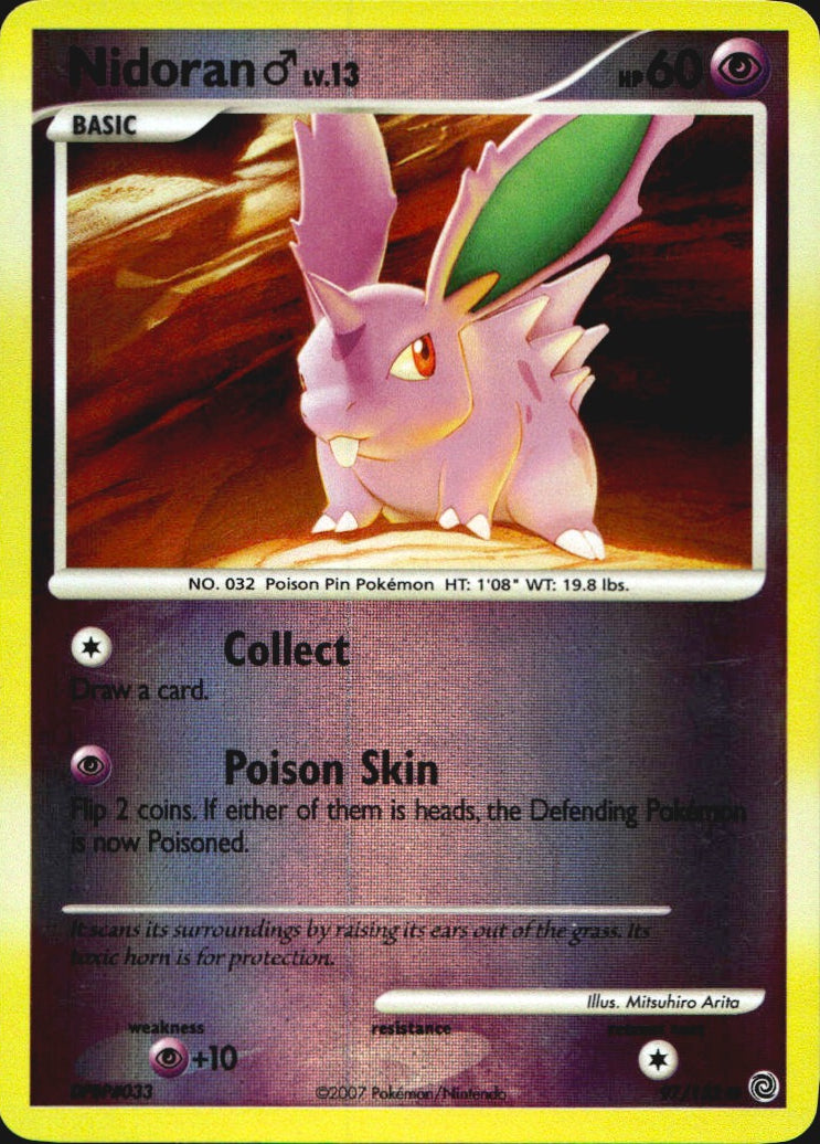 Nidoran M 97/132 Common Secret Wonders Pokemon Reverse Holo Near Mint