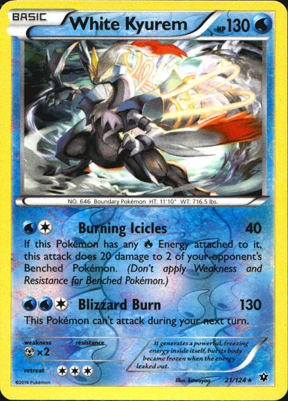 White Kyurem 21/124 Fates Collide Pokemon Reverse Holo Near Mint