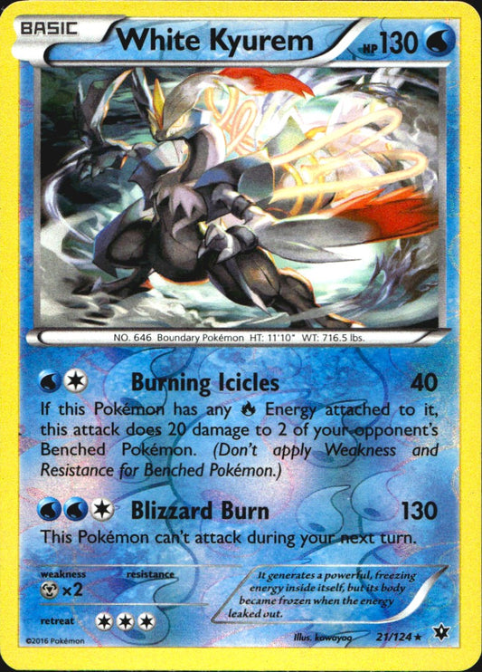 White Kyurem 21/124 Fates Collide Pokemon Reverse Holo Near Mint