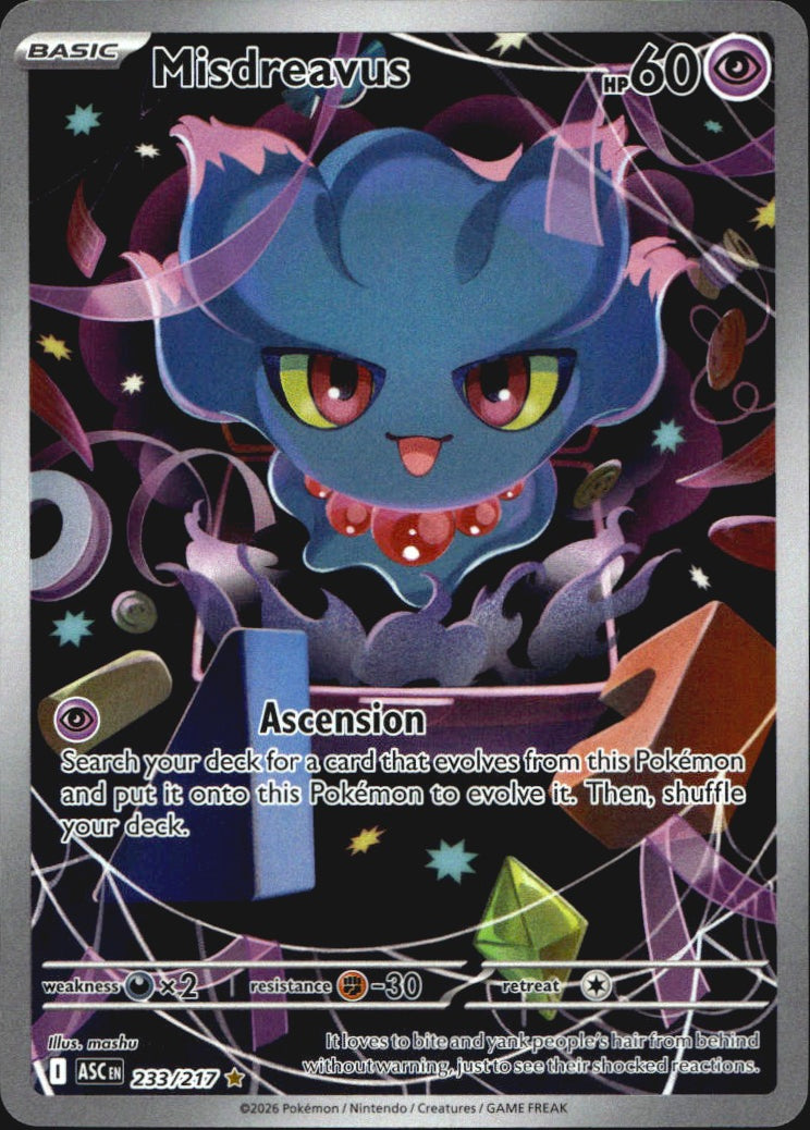 Misdreavus 233/217 Illustration Rare ME: Ascended Heroes Pokemon Near Mint