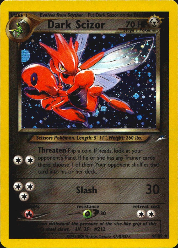 Dark Scizor 9/105 Holo Rare Neo Destiny Pokemon Near Mint