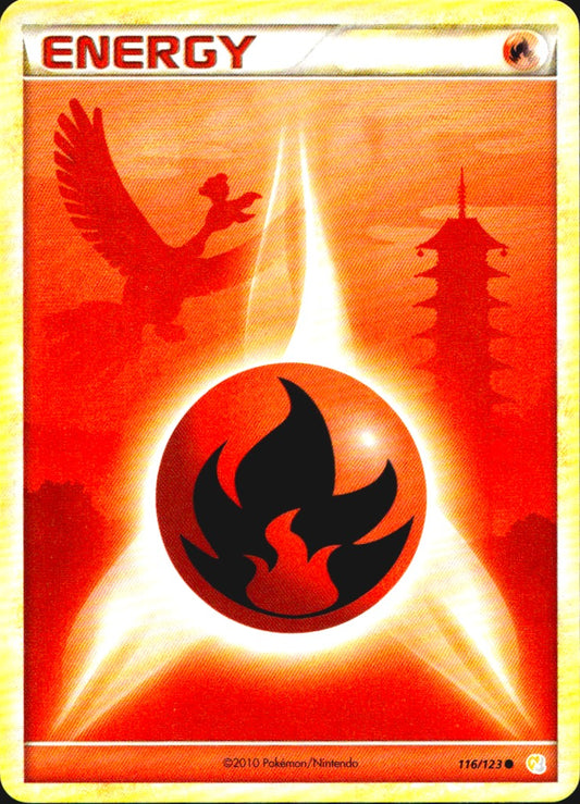 Fire Energy 116/123 Common HeartGold & SoulSilver Pokemon Near Mint