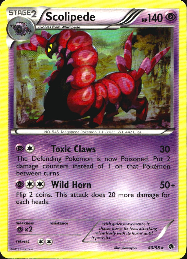 Scolipede 40/98 Rare Emerging Powers Pokemon Near Mint