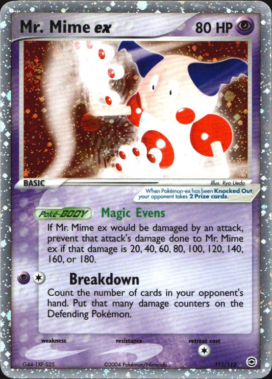 Mr. Mime ex 111/112 Holo Rare EX FireRed & LeafGreen Pokemon Lightly Played