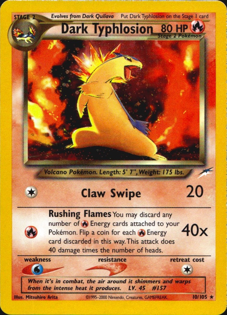 Dark Typhlosion 10/105 Holo Rare Neo Destiny Pokemon Lightly Played