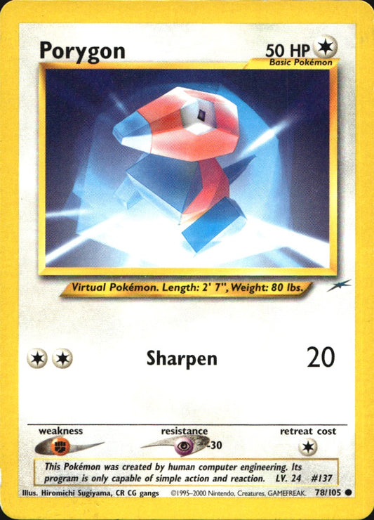 Porygon 78/105 Common Neo Destiny Pokemon Near Mint