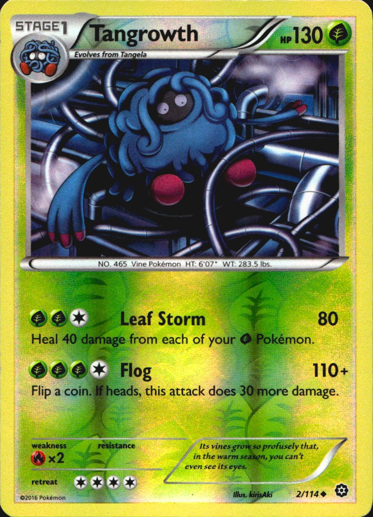 Tangrowth 2/114 Uncommon Steam Siege Pokemon Reverse Holo Near Mint