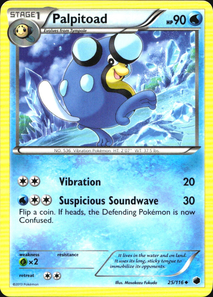 Palpitoad 25/116 Uncommon Plasma Freeze Pokemon Near Mint
