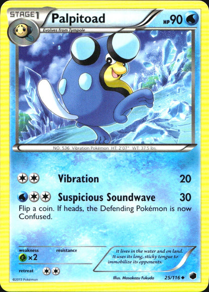 Palpitoad 25/116 Uncommon Plasma Freeze Pokemon Near Mint