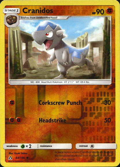 Cranidos 64/156 Uncommon Ultra Prism Pokemon Reverse Holo Near Mint