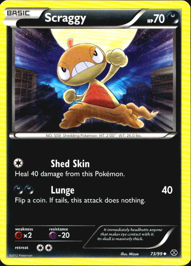 Scraggy 73/99 Uncommon Next Destinies Pokemon Near Mint