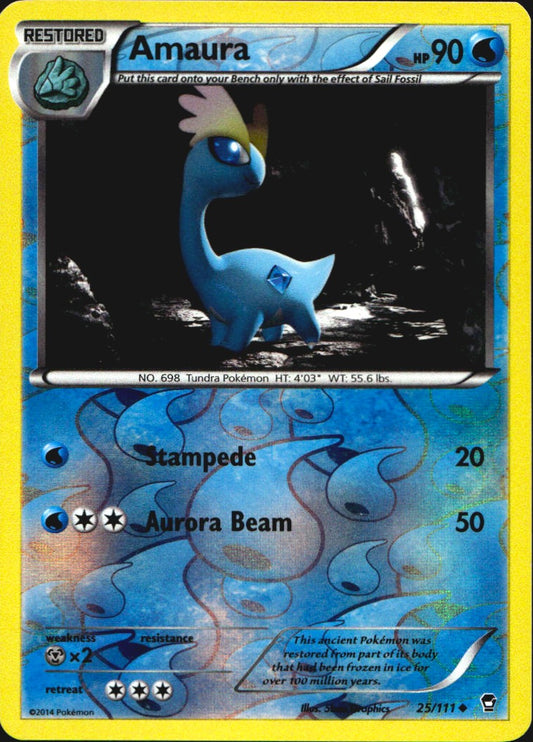 Amaura 25/111 Uncommon Furious Fists Pokemon Reverse Holo Near Mint