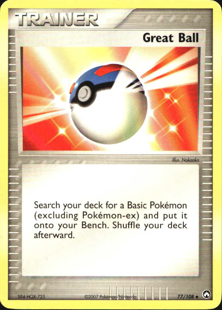 Great Ball 77/108 Uncommon Power Keepers Pokemon Near Mint