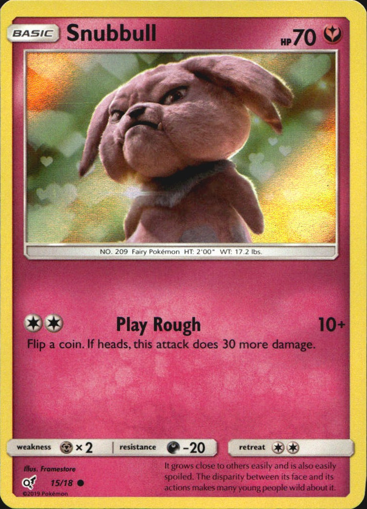 Snubbull 15/18 Common Detective Pikachu Pokemon Near Mint