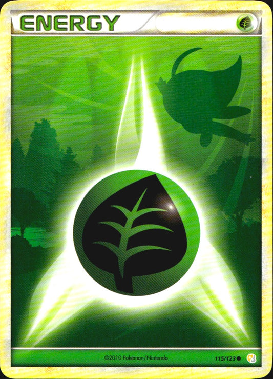 Grass Energy 115/123 Common HeartGold & SoulSilver Pokemon Near Mint