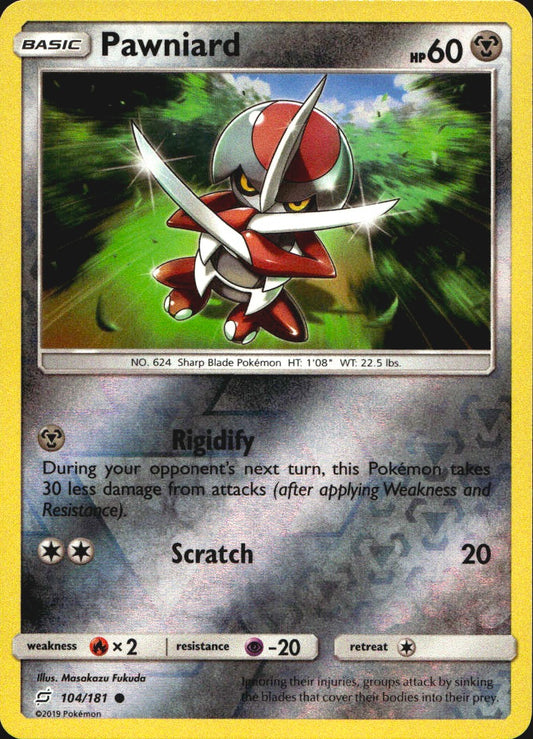 Pawniard 104/181 Common Team Up Pokemon Reverse Holo Near Mint
