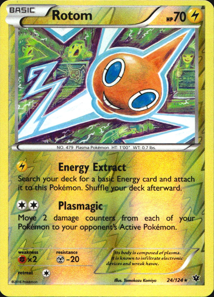 Rotom 24/124 Rare Fates Collide Pokemon Reverse Holo Near Mint