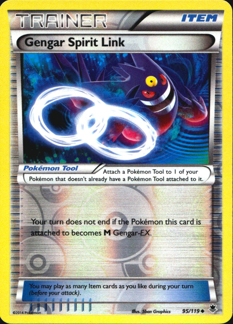 Gengar Spirit Link 95/119 Uncommon Phantom Forces Pokemon Reverse Holo Near Mint