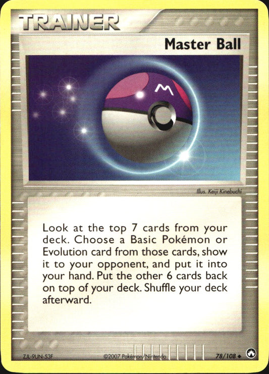 Master Ball 78/108 Uncommon Power Keepers Pokemon Near Mint