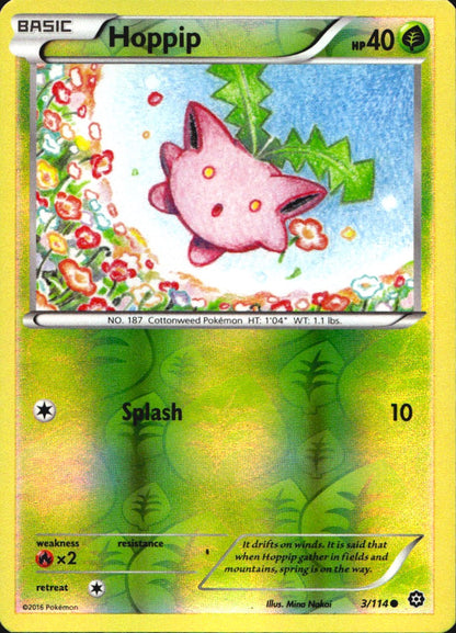 Hoppip 3/114 Common Steam Siege Pokemon Reverse Holo Near Mint