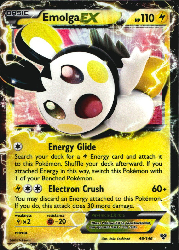 Emolga EX 46/146 Holo Rare EX XY Pokemon Near Mint