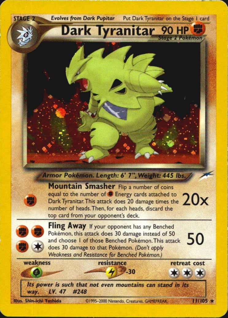 Dark Tyranitar 11/105 Holo Rare Neo Destiny Pokemon Lightly Played
