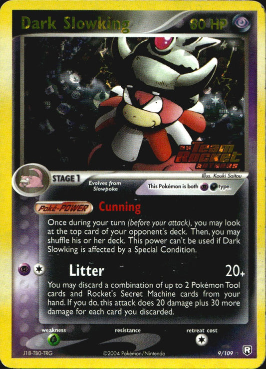 Dark Slowking 9/109 Holo Rare Team Rocket Returns Pokemon Reverse Holo LP