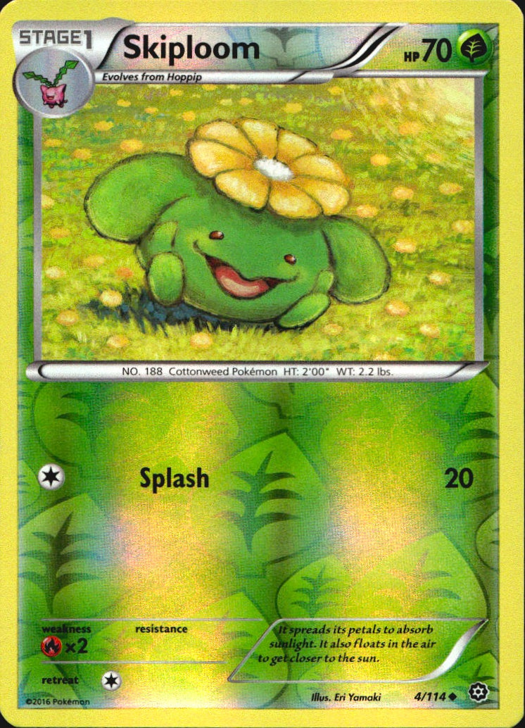 Skiploom 4/114 Uncommon Steam Siege Pokemon Reverse Holo Near Mint