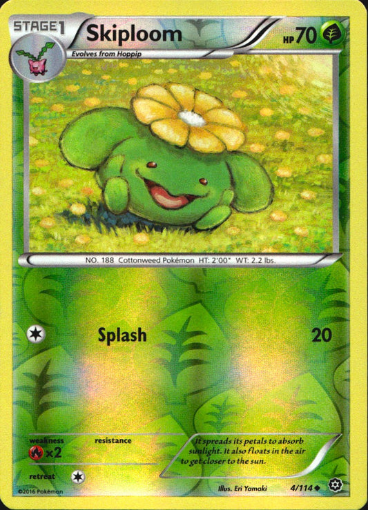 Skiploom 4/114 Uncommon Steam Siege Pokemon Reverse Holo Near Mint