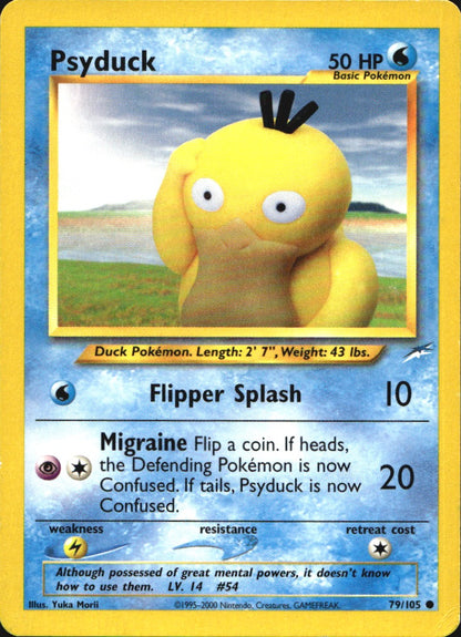Psyduck 79/105 Common Neo Destiny Pokemon Near Mint