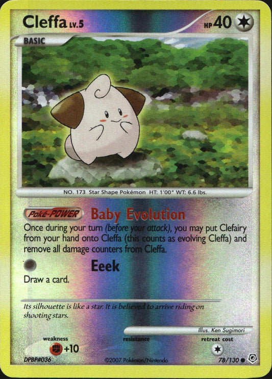 Cleffa 78/130 Common Diamond & Pearl Pokemon Reverse Holo Near Mint