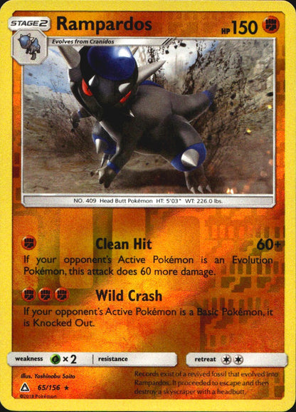 Rampardos 65/156 Holo Rare Ultra Prism Pokemon Reverse Holo Near Mint