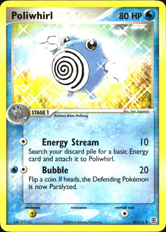 Poliwhirl 46/112 Uncommon FireRed & LeafGreen Pokemon Near Mint