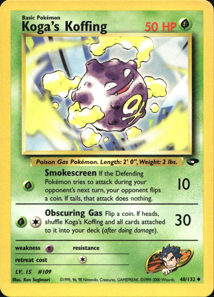 Koga's Koffing 48/132 Uncommon Gym Challenge Pokemon Near Mint
