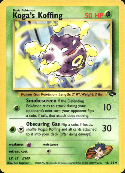 Koga's Koffing 48/132 Uncommon Gym Challenge Pokemon Near Mint