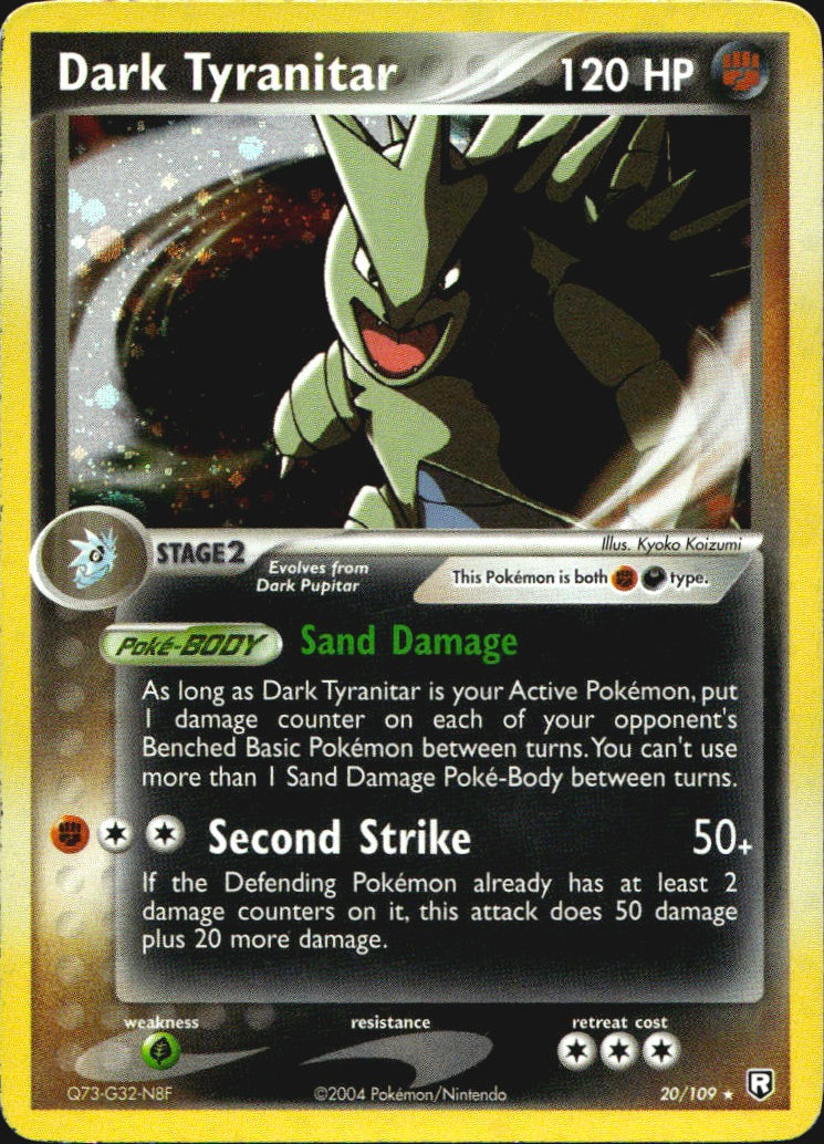 Dark Tyranitar 20/109 Rare Team Rocket Returns Pokemon Lightly Played