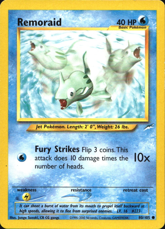 Remoraid 80/105 Common Neo Destiny Pokemon Near Mint