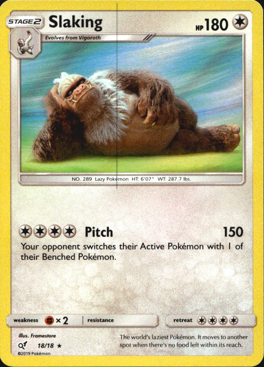 Slaking 18/18 Rare Detective Pikachu Pokemon Near Mint