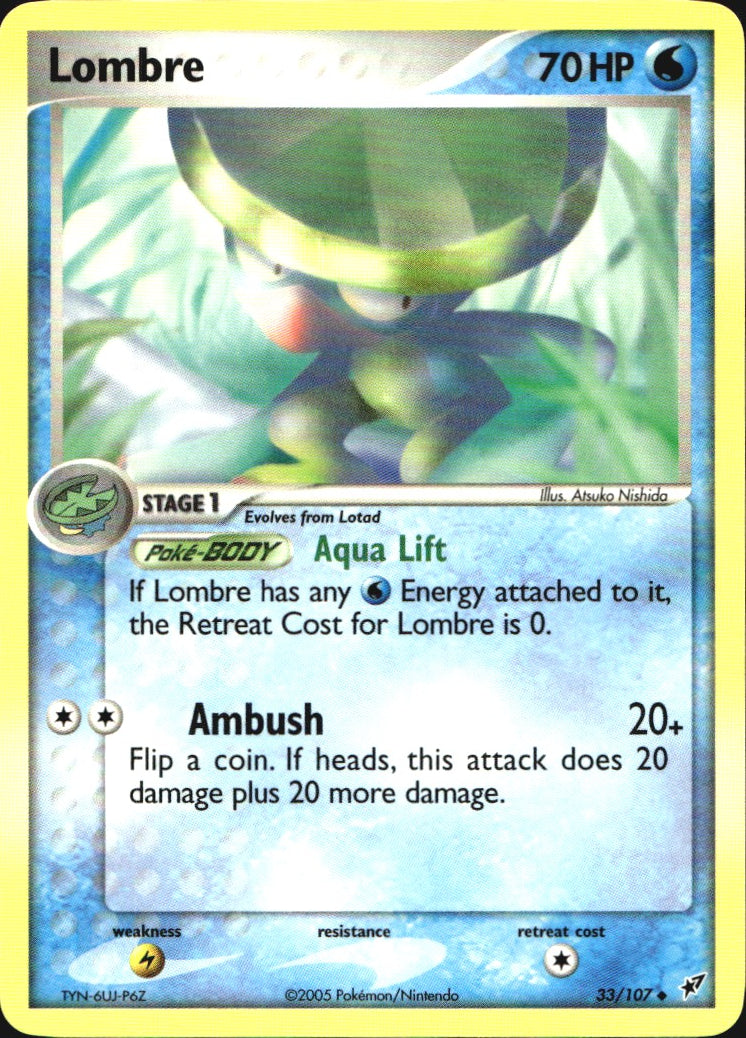 Lombre 33/107 Uncommon Deoxys Pokemon Near Mint