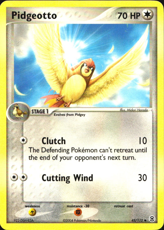 Pidgeotto 45/112 Uncommon FireRed & LeafGreen Pokemon Near Mint