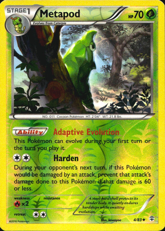 Metapod 4/83 Uncommon Generations Pokemon Reverse Holo Near Mint