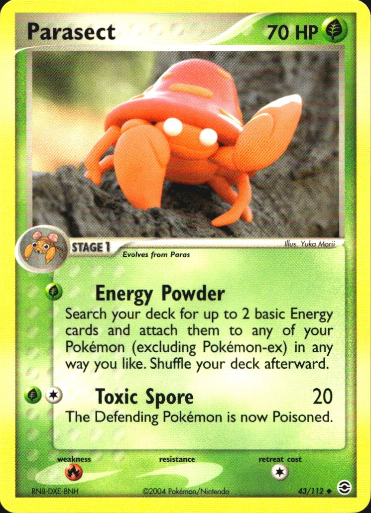 Parasect 43/112 Uncommon FireRed & LeafGreen Pokemon Near Mint