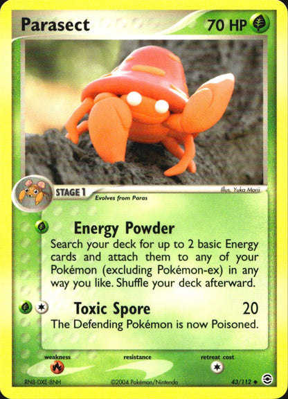 Parasect 43/112 Uncommon FireRed & LeafGreen Pokemon Near Mint