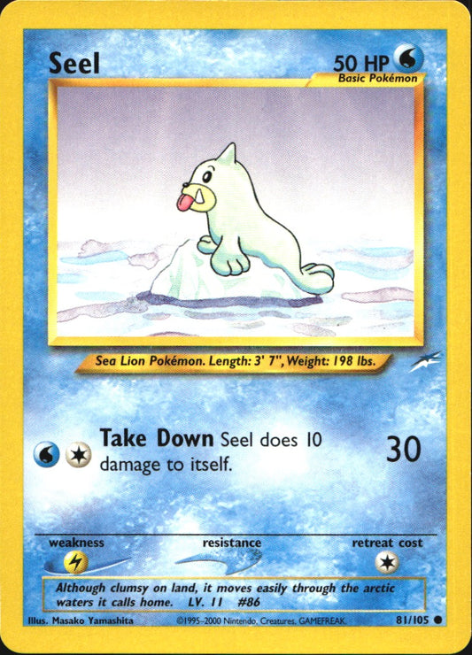 Seel 81/105 Common Neo Destiny Pokemon Near Mint