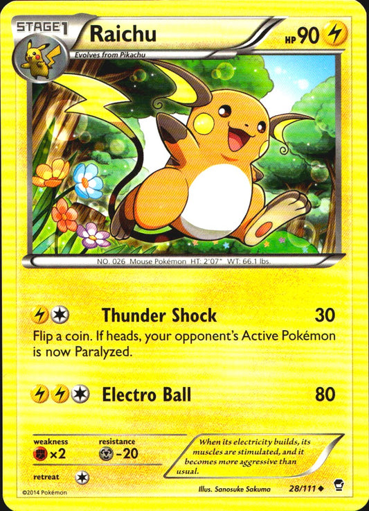 Raichu 28/111 Uncommon Furious Fists Pokemon Near Mint